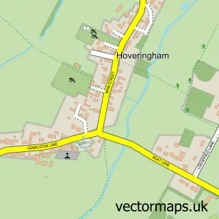 Street map sample of Hoveringham, Nottinghamshire