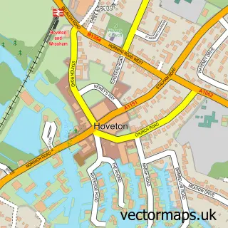 Street map sample of Hoveton, Norfolk