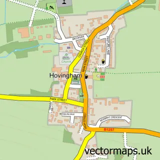 Street map sample of Hovingham, North Yorkshire