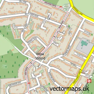 Street map sample of How Wood, Hertfordshire