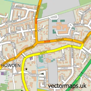 Street map sample of Howden, East Riding of Yorkshire