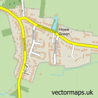 Street map sample of Howe Green, Essex