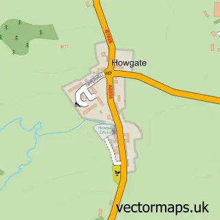 Street map sample of Howgate, Midlothian