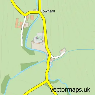 Street map sample of Hownam, Roxburgh, Ettrick and Lauderdale