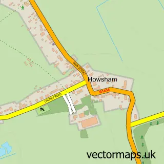 Street map sample of Howsham, Lincolnshire
