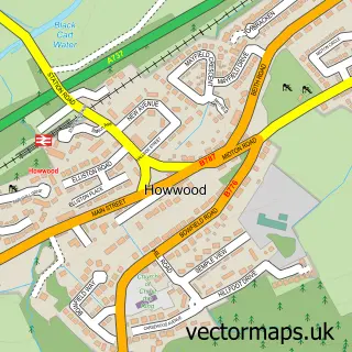 Street map sample of Howwood, Renfrewshire