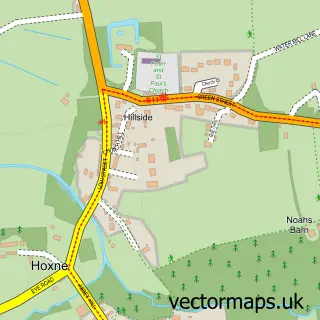 Street map sample of Hoxne, Suffolk