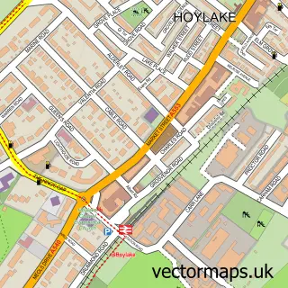 Street map sample of Hoylake, Merseyside