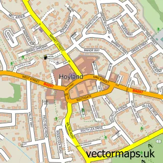 Street map sample of Hoyland, South Yorkshire