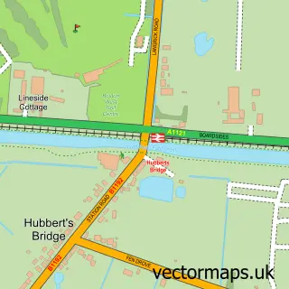 Street map sample of Hubbert's Bridge, Lincolnshire