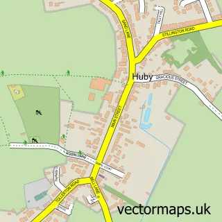 Street map sample of Huby, North Yorkshire