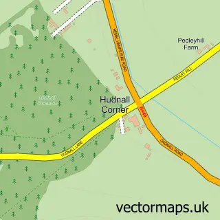 Street map sample of Hudnall Common, Bedfordshire