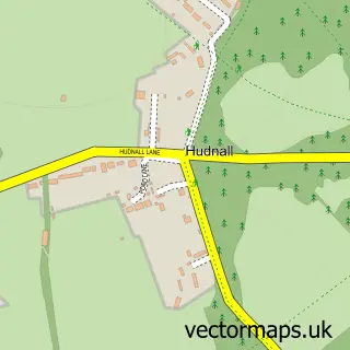 Street map sample of Hudnall, Hertfordshire