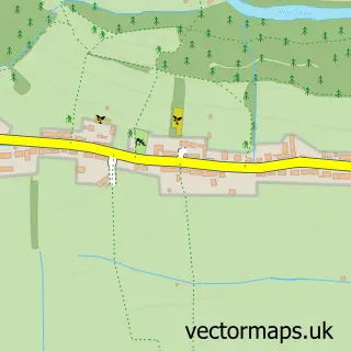 Street map sample of Hudswell, North Yorkshire