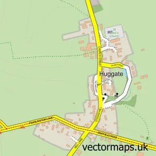 Street map sample of Huggate, East Riding of Yorkshire