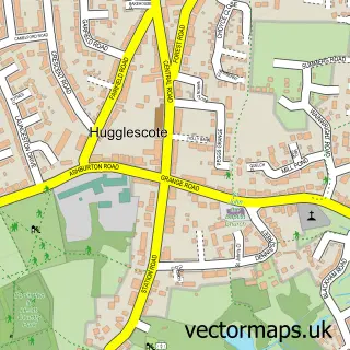 Street map sample of Hugglescote, Leicestershire