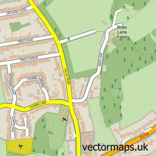 Street map sample of Hughenden Valley, Buckinghamshire