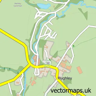 Street map sample of Hughley, Shropshire