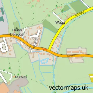Street map sample of Huish Episcopi, Somerset