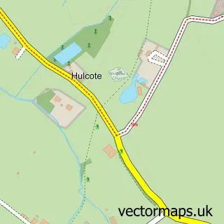 Street map sample of Hulcote, Bedfordshire