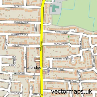 Street map sample of Hullbridge, Essex