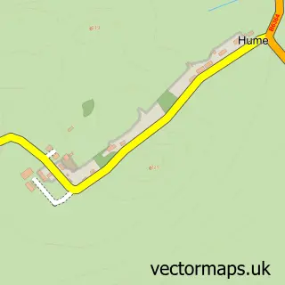 Street map sample of Hume, Berwickshire