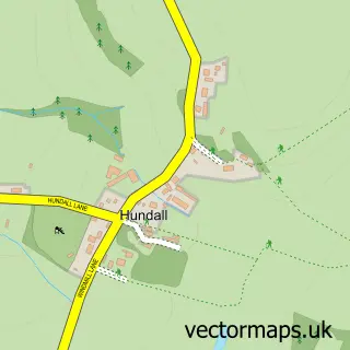Street map sample of Hundall, Derbyshire