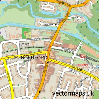 Street map sample of Hungerford, Berkshire