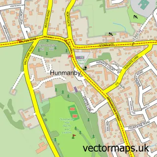 Street map sample of Hunmanby, North Yorkshire