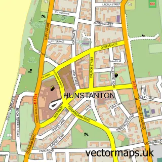 Street map sample of Hunstanton, Norfolk
