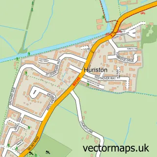 Street map sample of Hunston, West Sussex