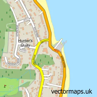 Street map sample of Hunters Quay, Argyll and Bute