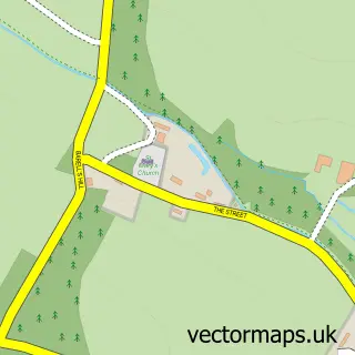 Street map sample of Huntingfield, Suffolk