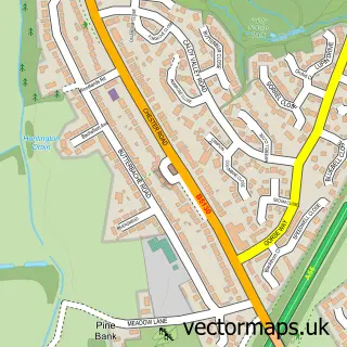 Street map sample of Huntington, Cheshire