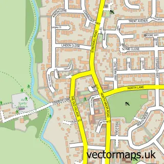 Street map sample of Huntington, North Yorkshire