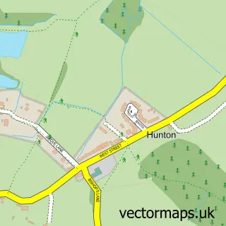 Street map sample of Hunton, Kent