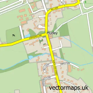 Street map sample of Hurley, Berkshire