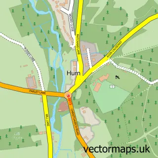 Street map sample of Hurn, Dorset