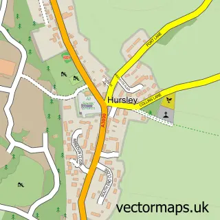 Street map sample of Hursley, Hampshire