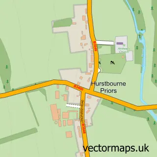 Street map sample of Hurstbourne Priors, Hampshire