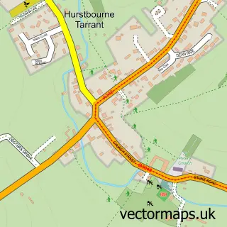 Street map sample of Hurstbourne Tarrant, Hampshire
