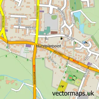 Street map sample of Hurstpierpoint, West Sussex