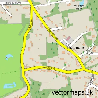 Street map sample of Hurtmore, Surrey