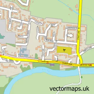 Street map sample of Hurworth-on-Tees, Durham