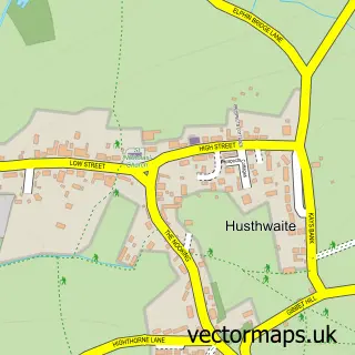 Street map sample of Husthwaite, North Yorkshire
