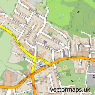 Street map sample of Huthwaite, Nottinghamshire