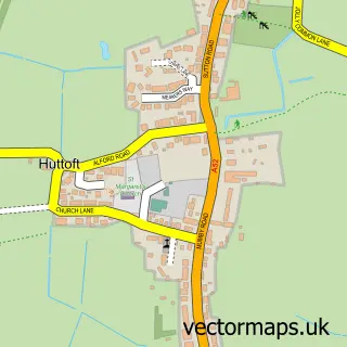 Street map sample of Huttoft, Lincolnshire