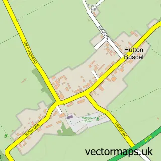 Street map sample of Hutton Buscel, North Yorkshire