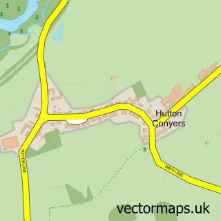 Street map sample of Hutton Conyers, North Yorkshire
