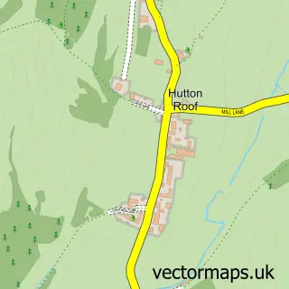 Street map sample of Hutton Roof, Cumbria